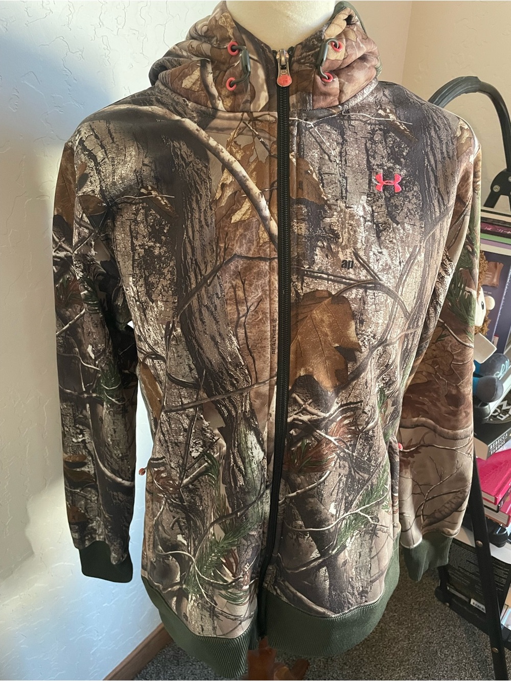 Under Armour Realtree Camo Full-Zip Hoodie with Pink Logo Accents